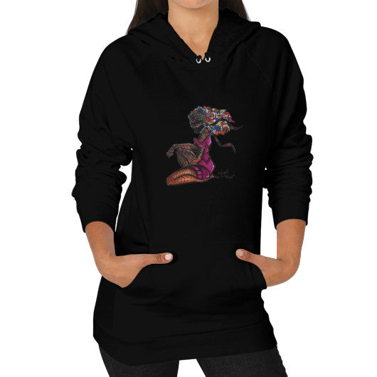 Hoodie (on woman) Black - dipi