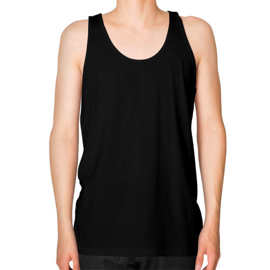 Unisex Fine Jersey Tank (on man) Black dipi