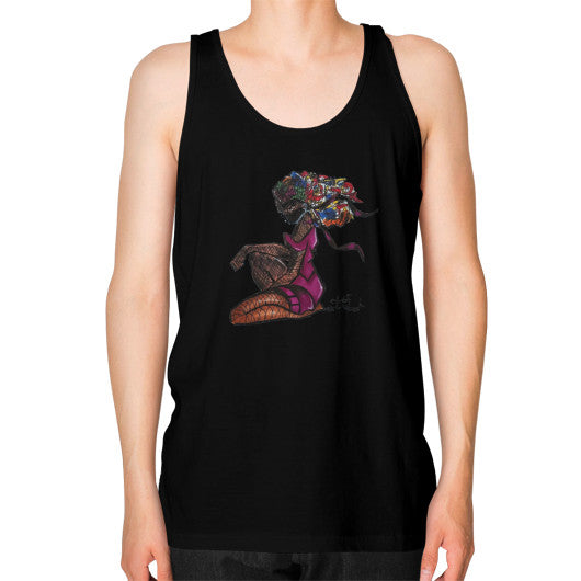 Unisex Fine Jersey Tank (on man) Black - dipi