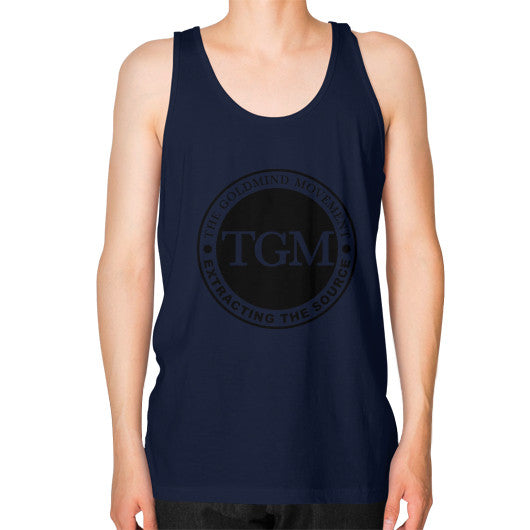 Unisex Fine Jersey Tank (on man) Navy dipi