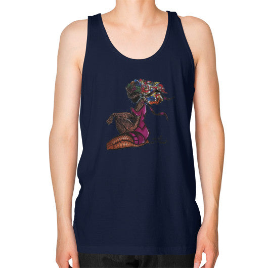 Unisex Fine Jersey Tank (on man) Navy - dipi