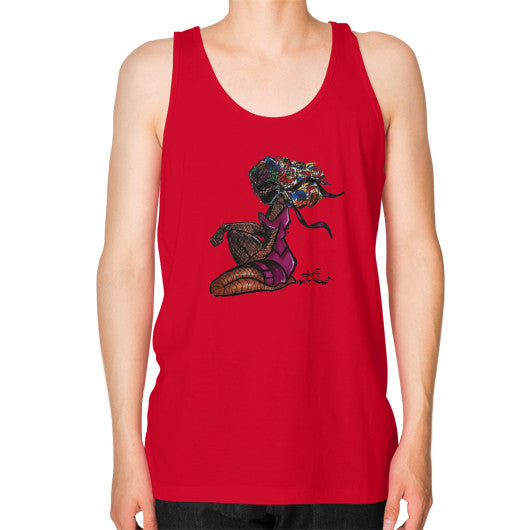 Unisex Fine Jersey Tank (on man) Red - dipi