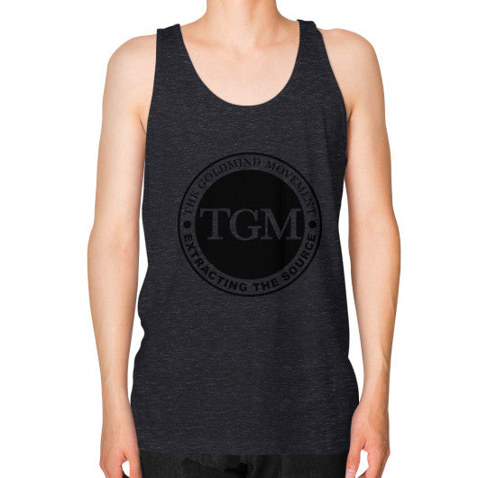 Unisex Fine Jersey Tank (on man) Tri-Blend Black dipi