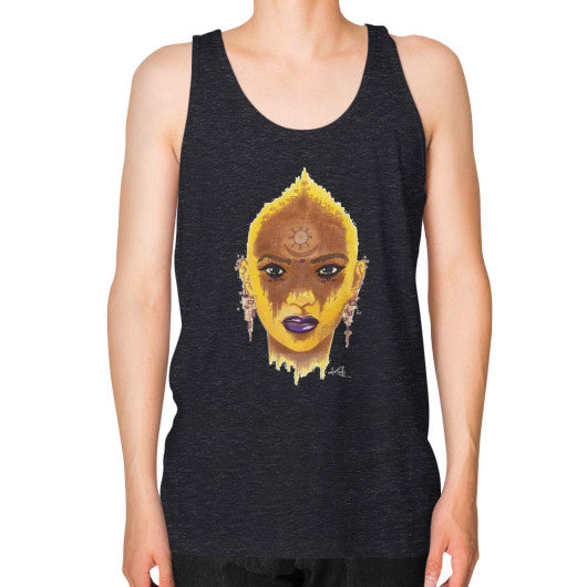 Unisex Fine Jersey Tank (on man) Tri-Blend Black - dipi