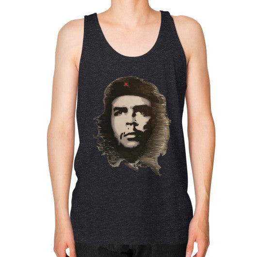Unisex Fine Jersey Tank (on man) Tri-Blend Black - dipi