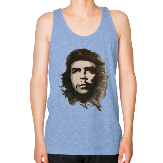 Unisex Fine Jersey Tank (on man) Tri-Blend Blue - dipi