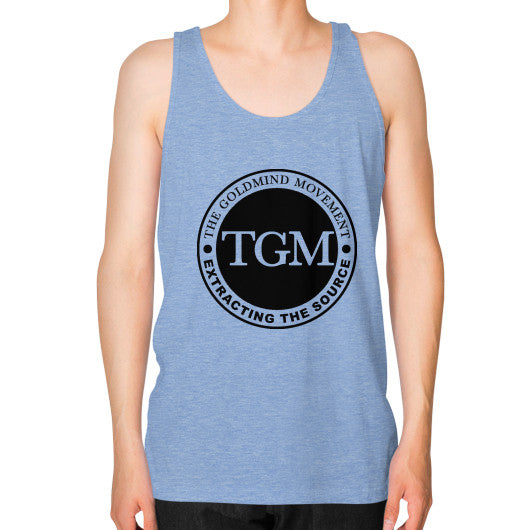 Unisex Fine Jersey Tank (on man) Tri-Blend Blue dipi