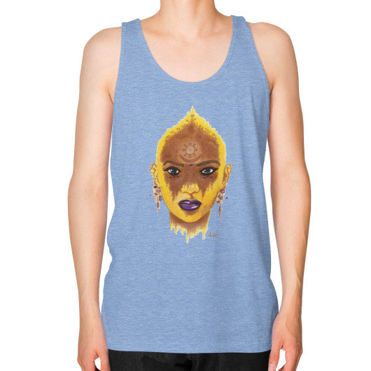 Unisex Fine Jersey Tank (on man) Tri-Blend Blue - dipi