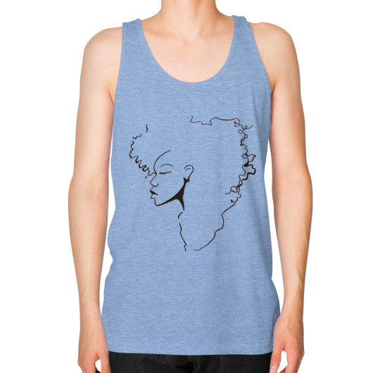 Unisex Fine Jersey Tank (on man) Tri-Blend Blue - dipi