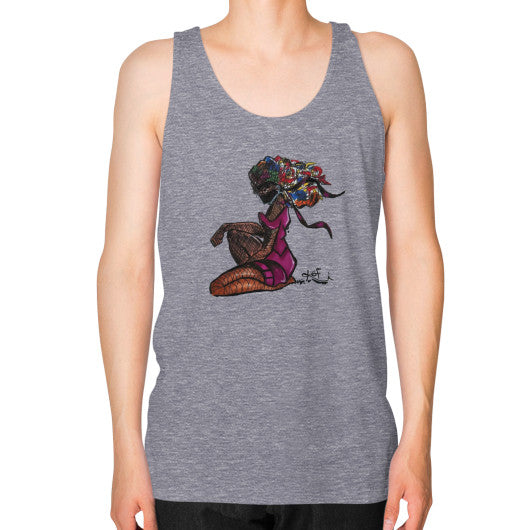 Unisex Fine Jersey Tank (on man) Tri-Blend Grey - dipi
