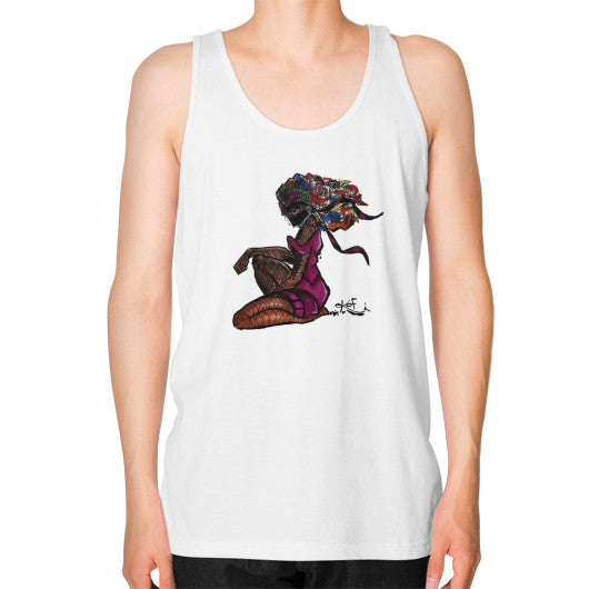 Unisex Fine Jersey Tank (on man) White - dipi
