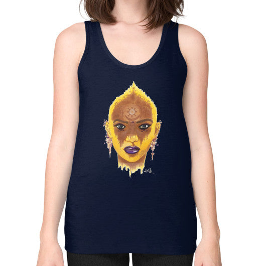 Unisex Fine Jersey Tank (on woman) Navy - dipi