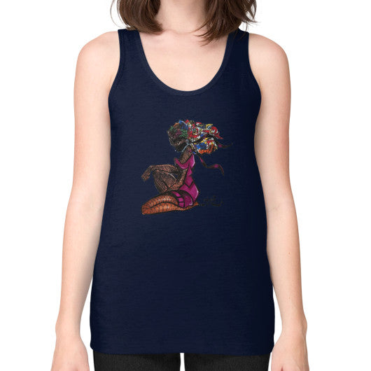 Unisex Fine Jersey Tank (on woman) Navy - dipi