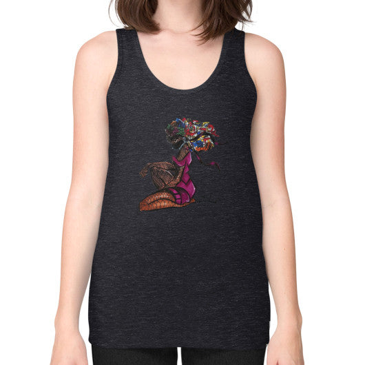 Unisex Fine Jersey Tank (on woman) Tri-Blend Black - dipi