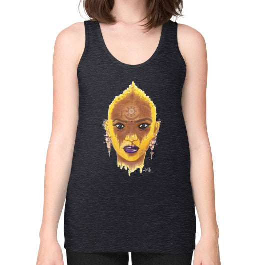 Unisex Fine Jersey Tank (on woman) Tri-Blend Black - dipi