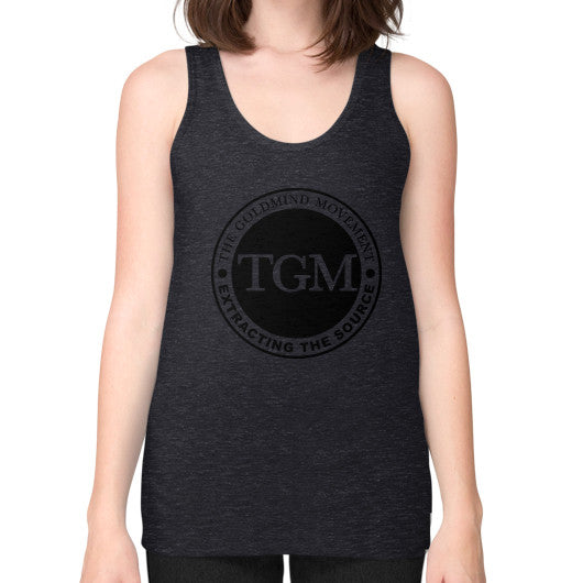 Unisex Fine Jersey Tank (on woman) Tri-Blend Black dipi
