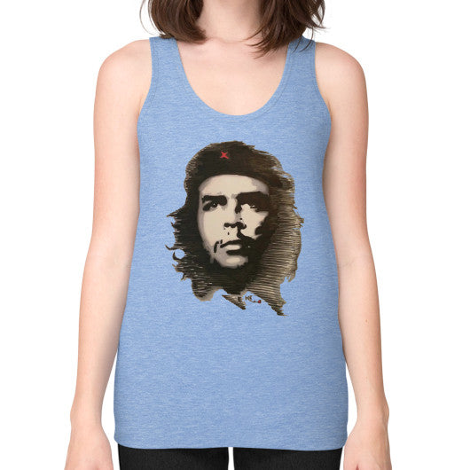 Unisex Fine Jersey Tank (on woman) Tri-Blend Blue - dipi
