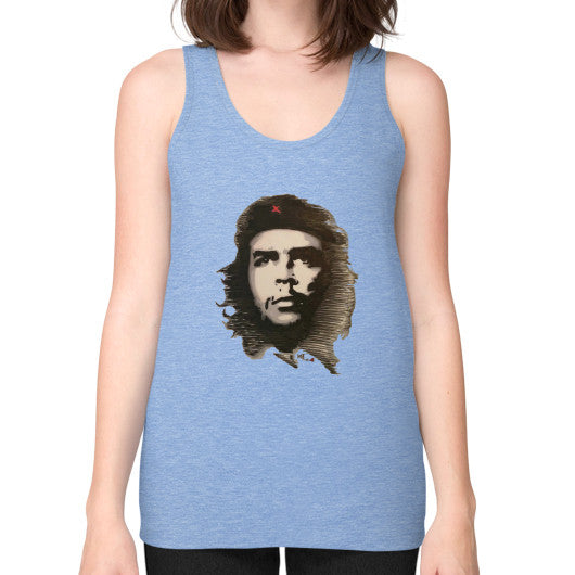 Unisex Fine Jersey Tank (on woman) Tri-Blend Blue - dipi