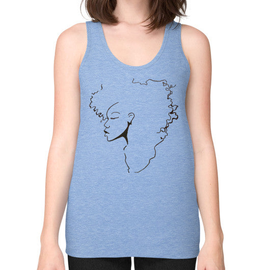 Unisex Fine Jersey Tank (on woman) Tri-Blend Blue - dipi