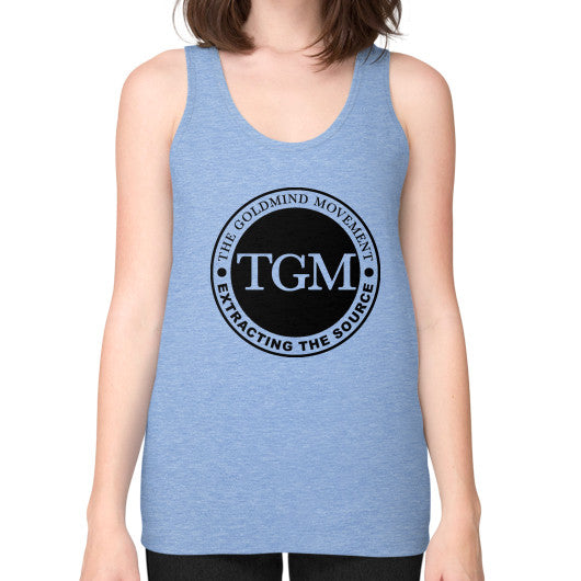Unisex Fine Jersey Tank (on woman) Tri-Blend Blue dipi