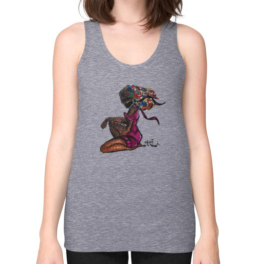 Unisex Fine Jersey Tank (on woman) Tri-Blend Grey - dipi