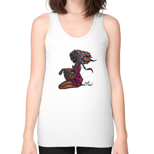Unisex Fine Jersey Tank (on woman) White - dipi