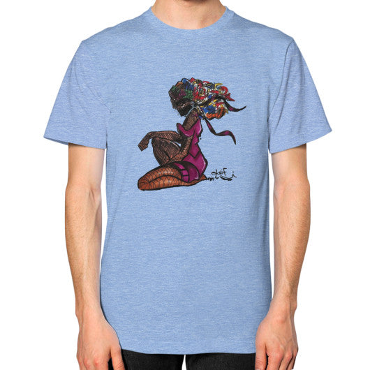 Unisex T-Shirt (on man) Tri-Blend Blue - dipi