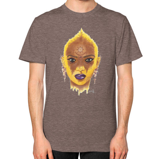 Unisex T-Shirt (on man) Tri-Blend Coffee - dipi