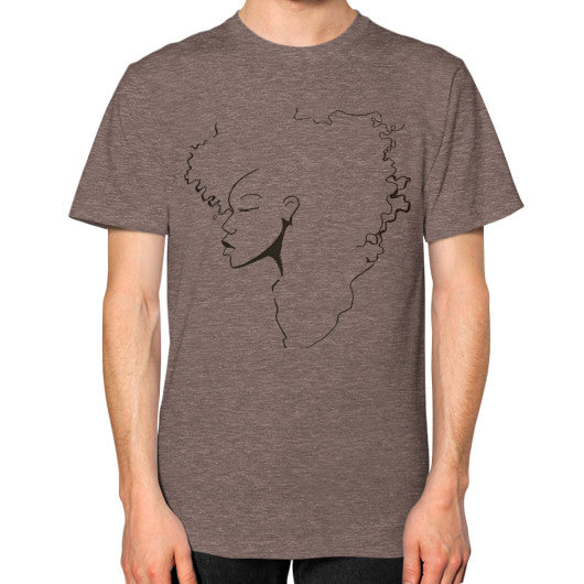 Unisex T-Shirt (on man) Tri-Blend Coffee - dipi