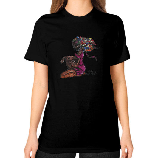 Unisex T-Shirt (on woman) Black - dipi