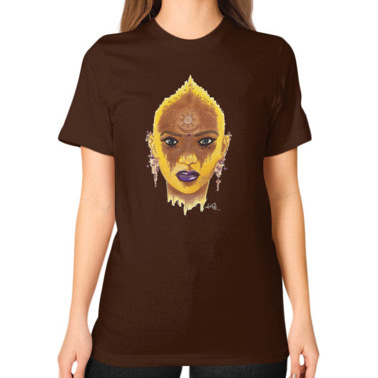 Unisex T-Shirt (on woman) Brown - dipi