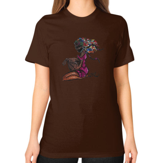 Unisex T-Shirt (on woman) Brown - dipi