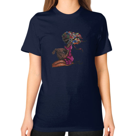 Unisex T-Shirt (on woman) Navy - dipi