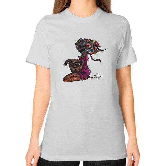 Unisex T-Shirt (on woman) Silver - dipi