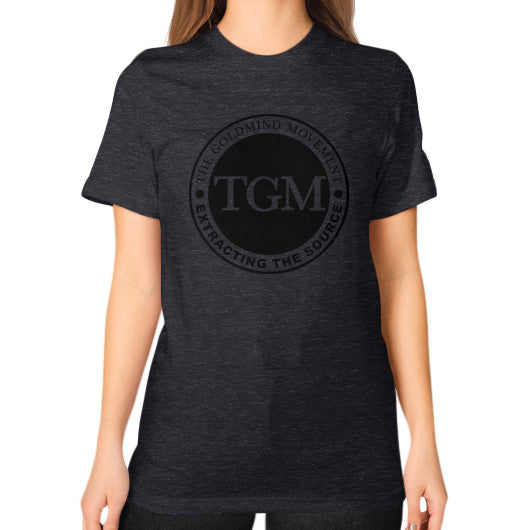Unisex T-Shirt (on woman) Tri-Blend Black dipi