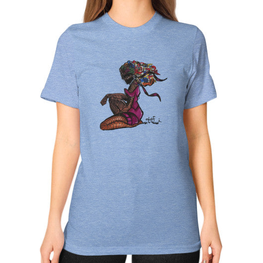 Unisex T-Shirt (on woman) Tri-Blend Blue - dipi