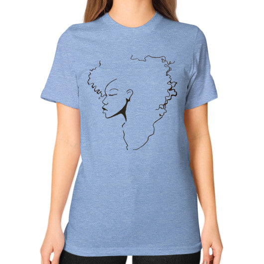 Unisex T-Shirt (on woman) Tri-Blend Blue - dipi