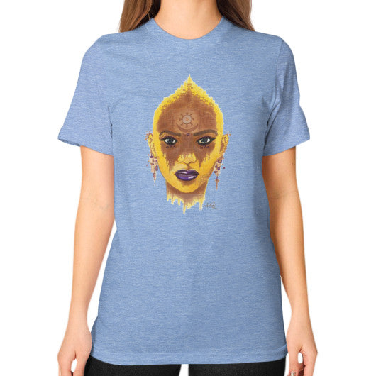Unisex T-Shirt (on woman) Tri-Blend Blue - dipi