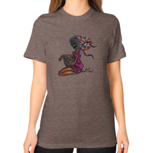 Unisex T-Shirt (on woman) Tri-Blend Coffee - dipi
