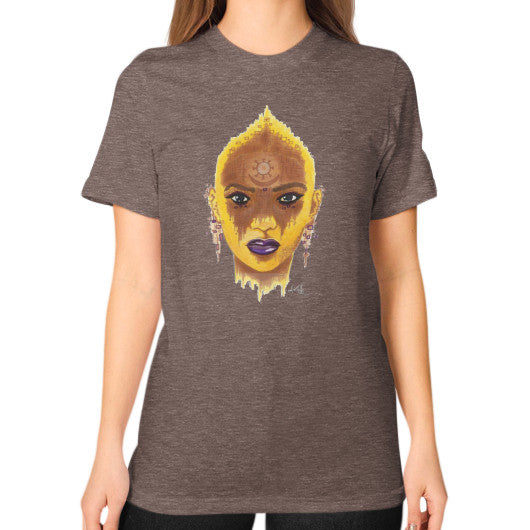 Unisex T-Shirt (on woman) Tri-Blend Coffee - dipi