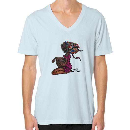 V-Neck (on man) Light blue - dipi