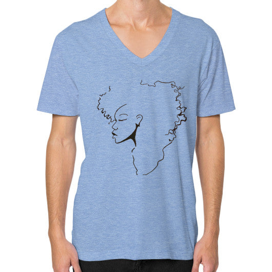 V-Neck (on man) Tri-Blend Blue - dipi