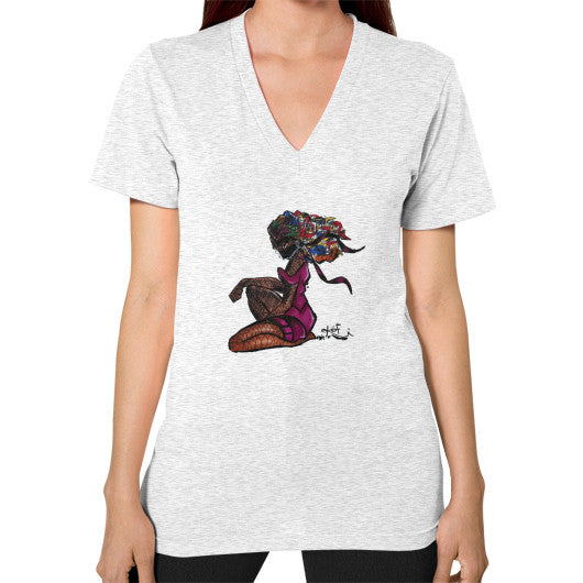 V-Neck (on woman) Ash grey - dipi