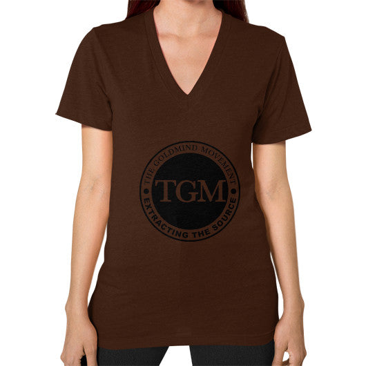 V-Neck (on woman) Brown dipi