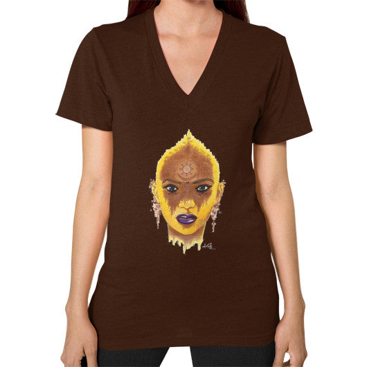 V-Neck (on woman) Brown - dipi