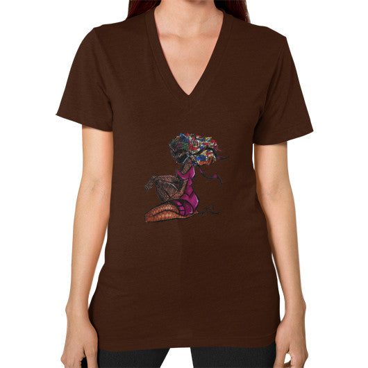 V-Neck (on woman) Brown - dipi