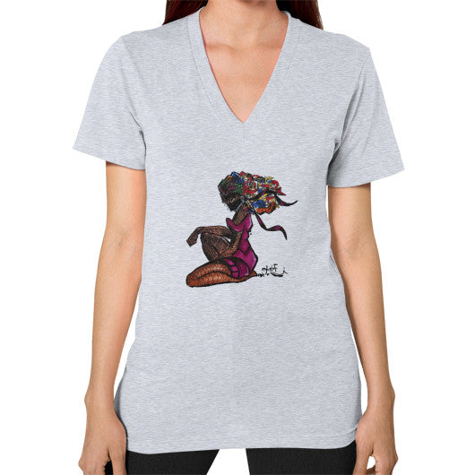 V-Neck (on woman) Heather grey - dipi