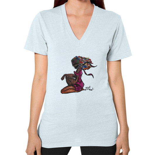 V-Neck (on woman) Light blue - dipi