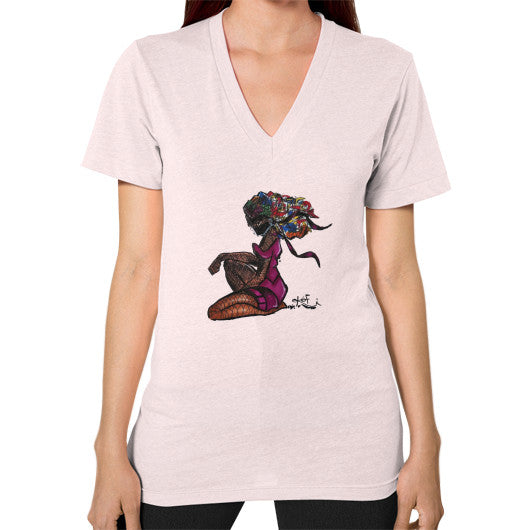 V-Neck (on woman) Light pink - dipi