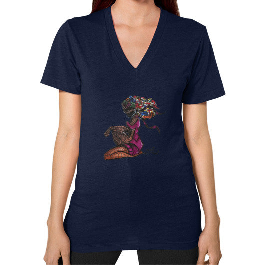V-Neck (on woman) Navy - dipi